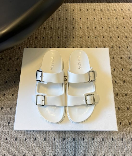 Prada Classic Double Buckle Comfortable Non-slip Casual Slides