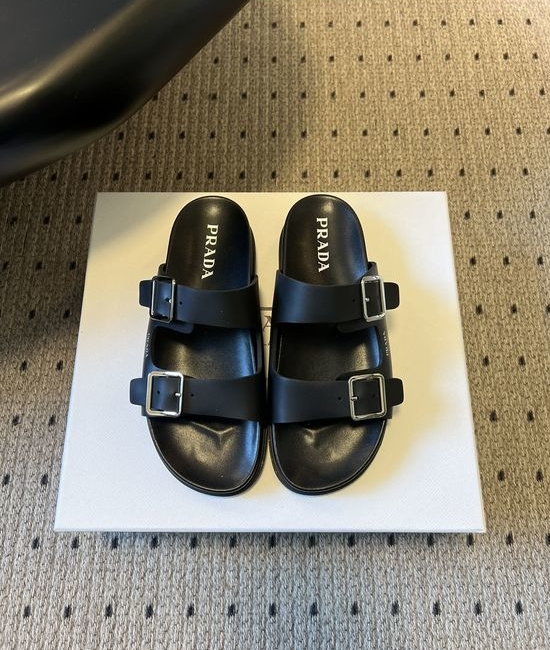 Prada Classic Double Buckle Comfortable Non-slip Casual Slides