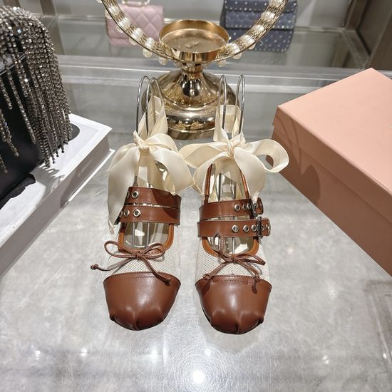 Miu Miu Soft Comfortable Ballet Flats with Sheepskin Lining