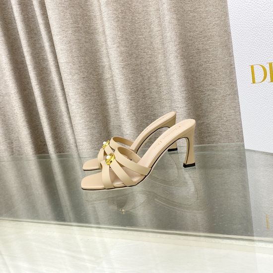 Christian Dior Pearl Decor High Heel Open Toe Sandals
