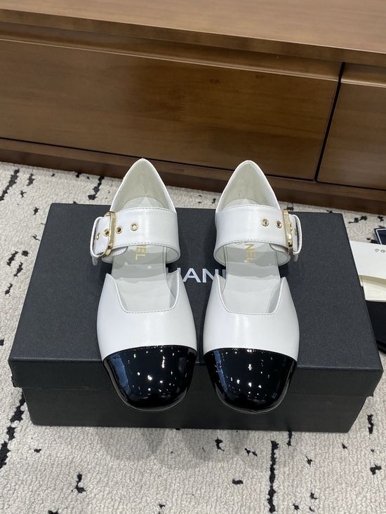 Chanel Buckle T-strap Mary Jane Shoes Soft Leather Sole