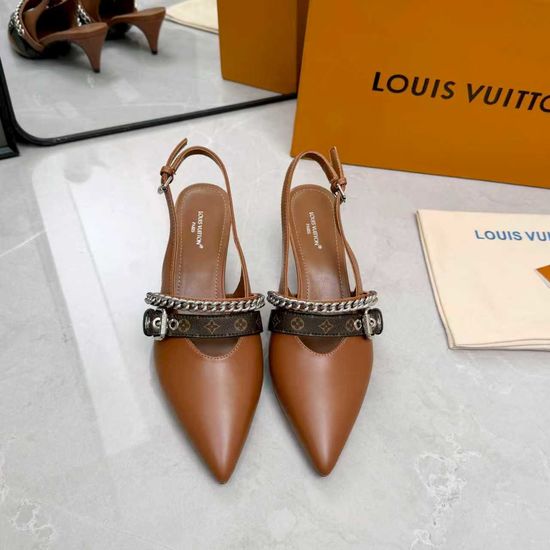 Louis Vuitton Genuine Leather Flats Mid Heel Footwear Premium Sole