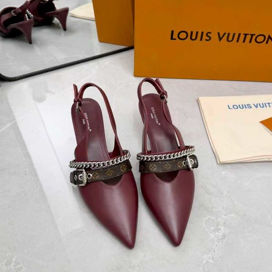 Louis Vuitton Genuine Leather Flats Mid Heel Footwear Premium Sole
