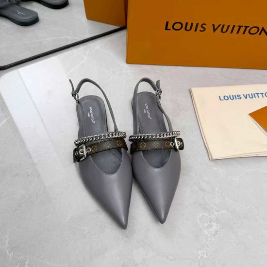 Louis Vuitton Genuine Leather Flats Mid Heel Footwear Premium Sole