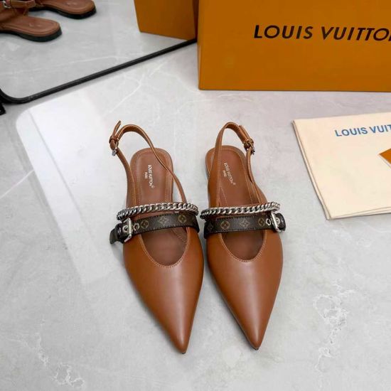 Louis Vuitton Genuine Leather Flats Mid Heel Footwear Premium Sole