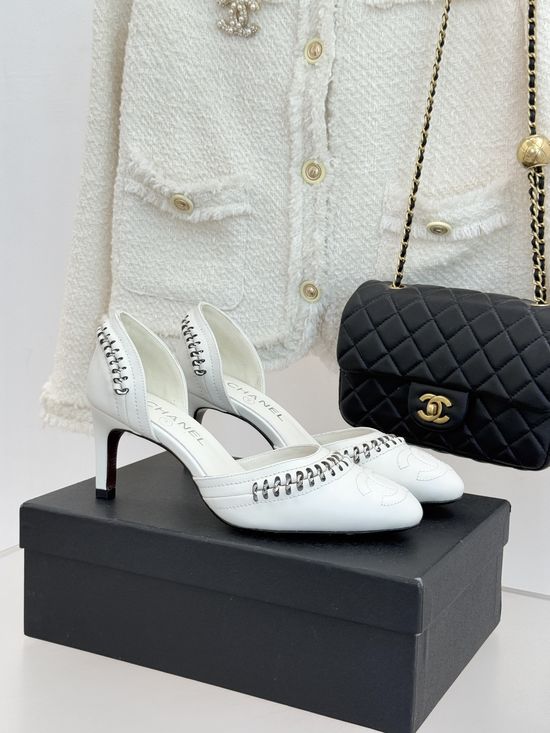 Chanel Color Block Hollow Out Flat Heel Sandals Elegant Comfortable