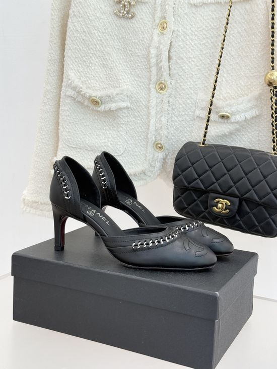 Chanel Color Block Hollow Out Flat Heel Sandals Elegant Comfortable