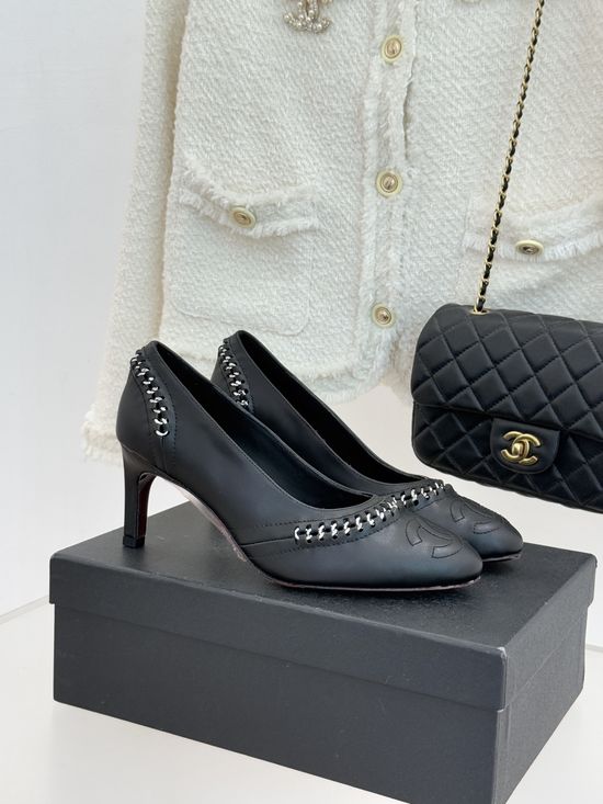 Chanel Classic Stitched Leather Low Heel Flats Comfortable Casual Dress Shoes