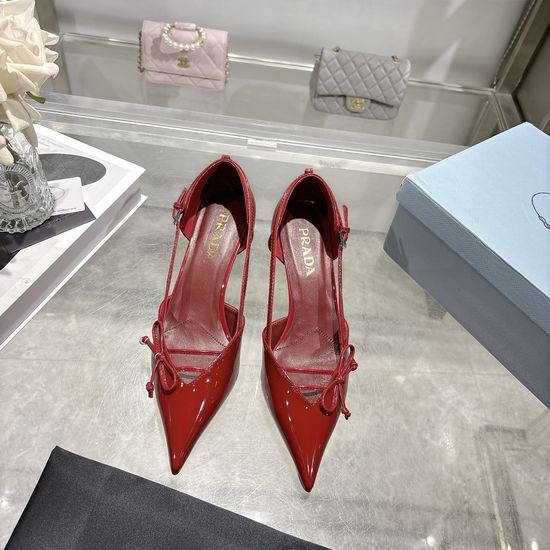 Prada Bow Decor Pointed Toe Stiletto Heel Pumps Premium Quality