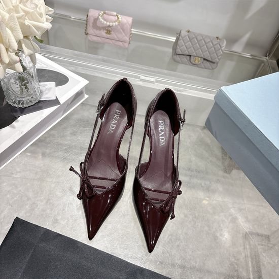 Prada Bow Decor Pointed Toe Stiletto Heel Pumps Premium Quality