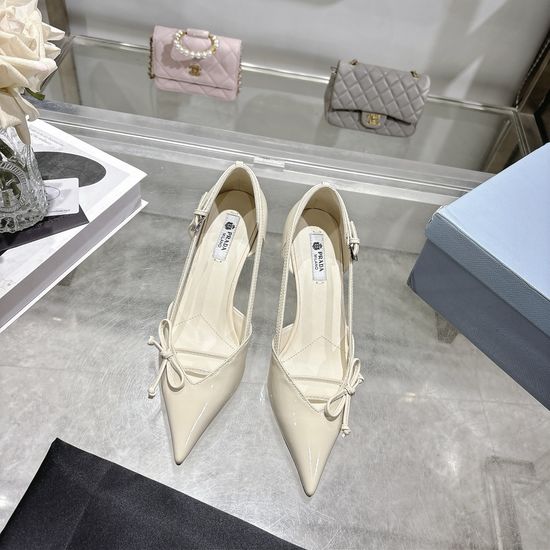 Prada Bow Decor Pointed Toe Stiletto Heel Pumps Premium Quality
