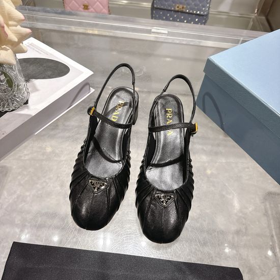 Prada Vintage Block Heel Mary Jane Leather Shoes