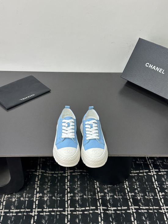 Chanel Casual Thick Sole Denim Upper Comfortable Sneakers