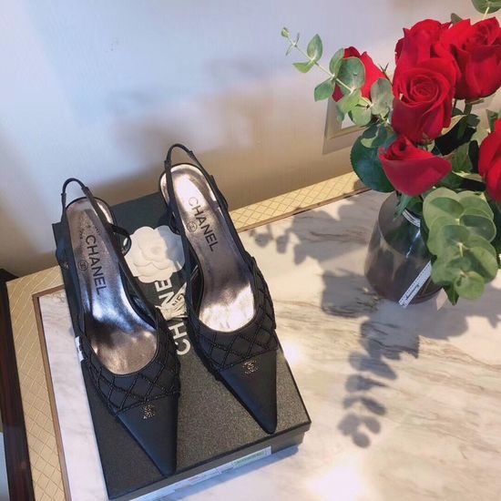 Chanel Silk Beaded Casual Sandals with Leather Lining