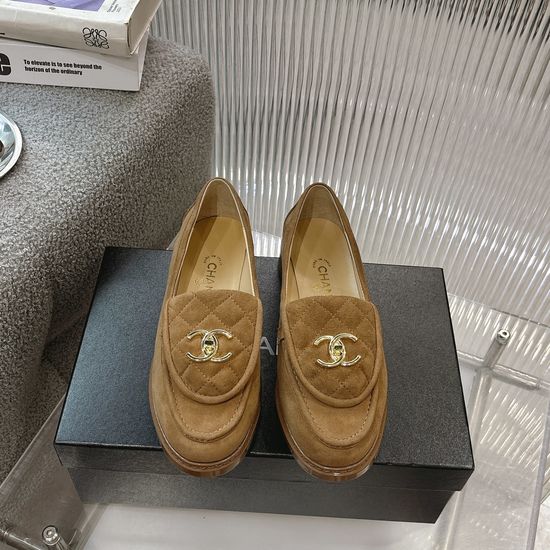 Chanel Classic Suede Loafers with Durable Rubber Sole