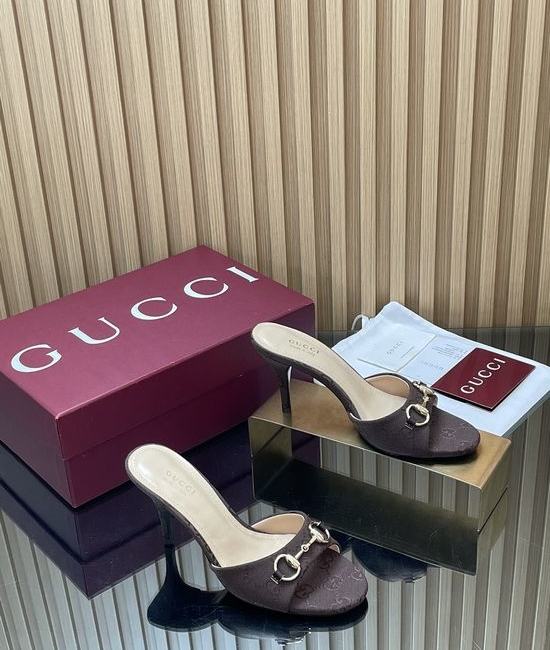 Gucci Horsebit Stiletto Heel Slide Sandals
