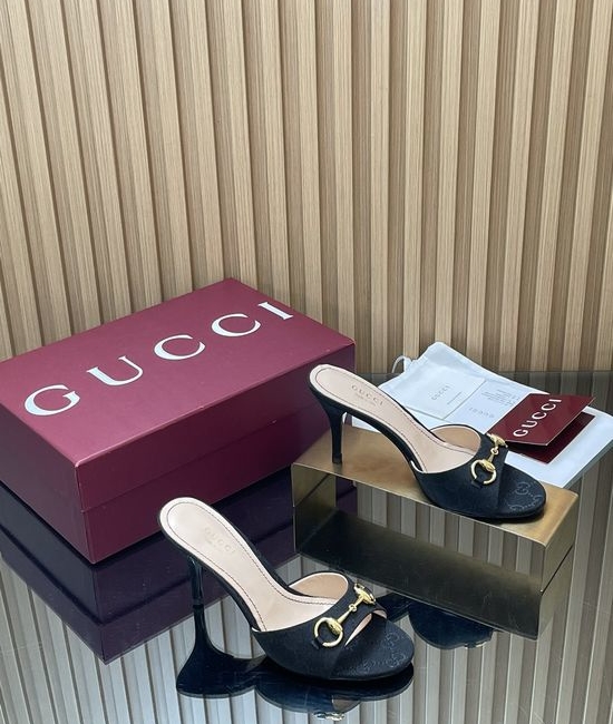 Gucci Horsebit Stiletto Heel Slide Sandals