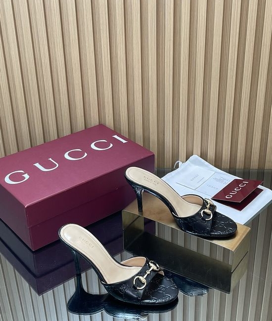 Gucci Horsebit Stiletto Heel Slide Sandals