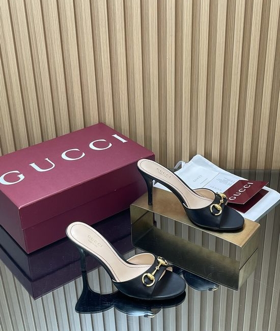 Gucci Horsebit Stiletto Heel Slide Sandals