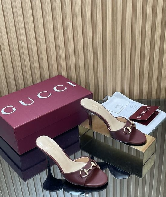 Gucci Horsebit Stiletto Heel Slide Sandals