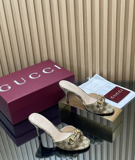 Gucci Horsebit Stiletto Heel Slide Sandals