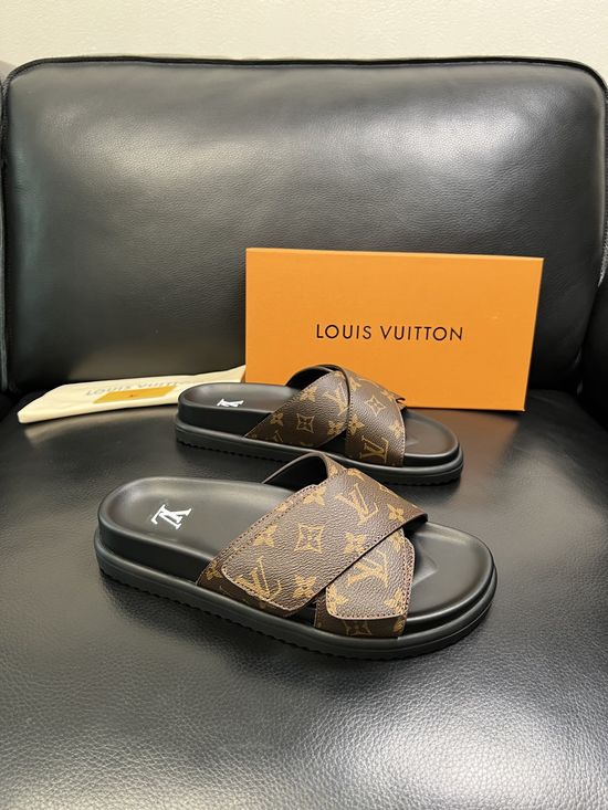 Louis Vuitton Color Block Soft Lining Comfortable Slide Sandals