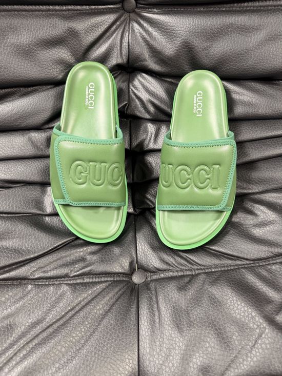 Gucci Color Block Hook Loop Casual Comfort Slide Sandals