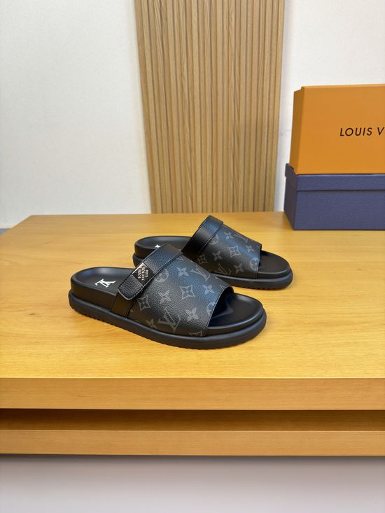 Louis Vuitton Premium Slippers Soft Leather Lining Non-slip Sole