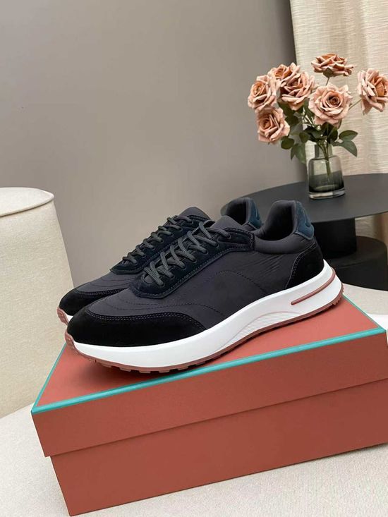 Loro Piana Low Top Sneakers Breathable Knit Upper Non-slip Sole