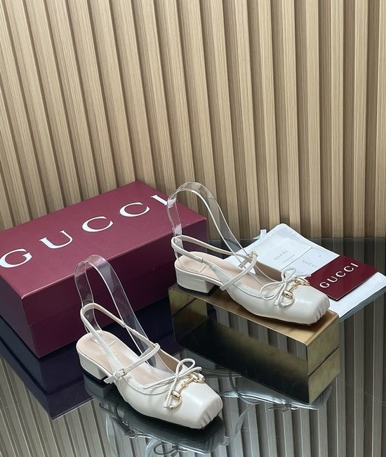 Gucci Horsebit Bow Slingback Square Toe Soft Ballet Shoes