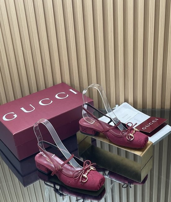 Gucci Horsebit Bow Slingback Square Toe Soft Ballet Shoes