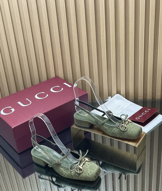 Gucci Horsebit Bow Slingback Square Toe Soft Ballet Shoes
