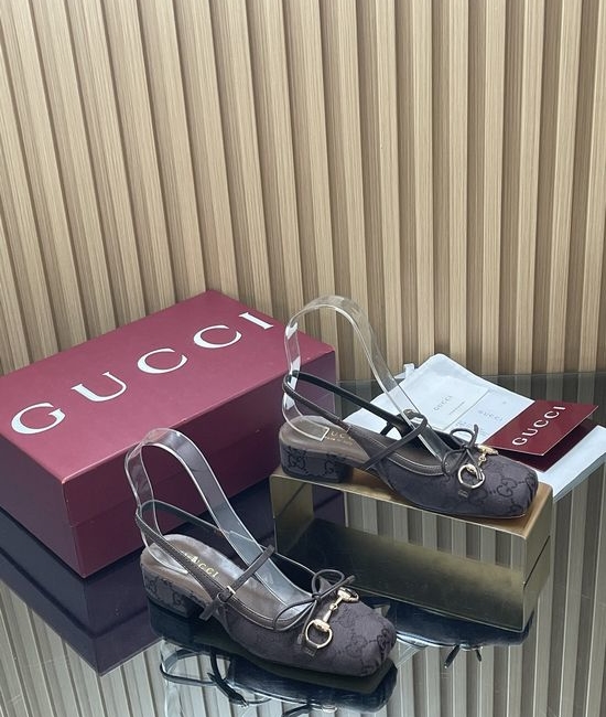 Gucci Horsebit Bow Slingback Square Toe Soft Ballet Shoes