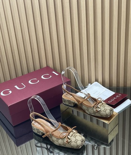 Gucci Horsebit Bow Slingback Square Toe Soft Ballet Shoes