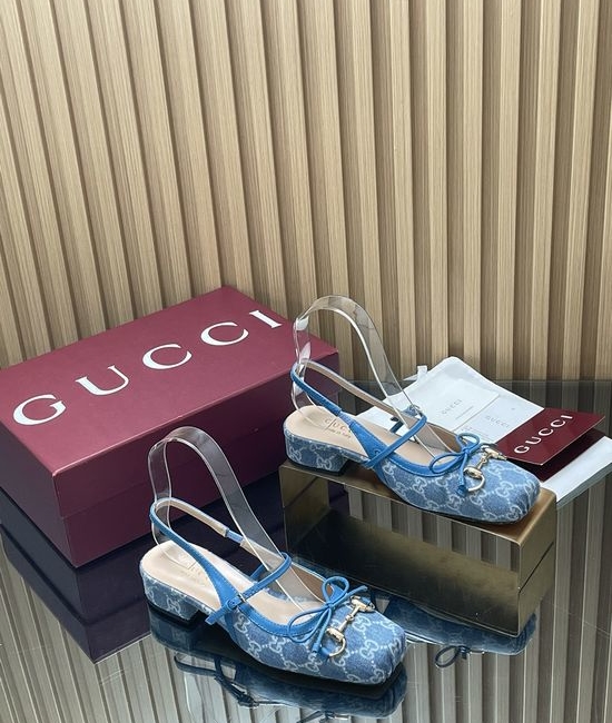 Gucci Horsebit Bow Slingback Square Toe Soft Ballet Shoes