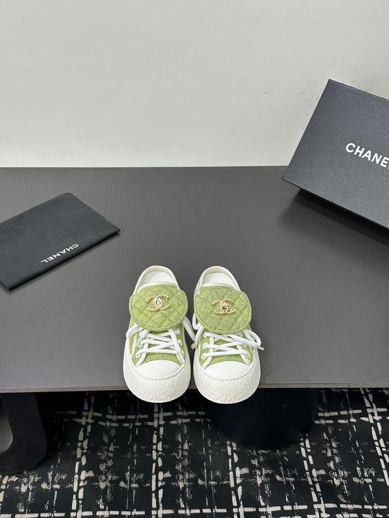 Chanel High-top Slip-on Casual Sneakers with Canvas Upper