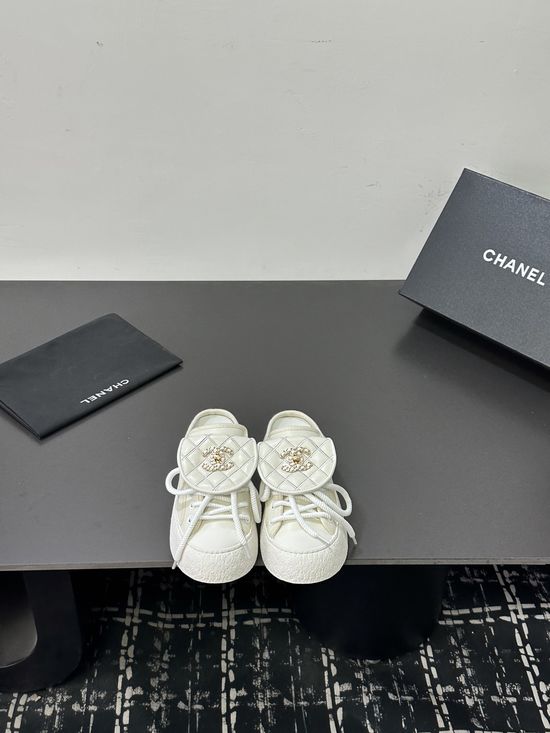Chanel High-top Slip-on Casual Sneakers with Canvas Upper