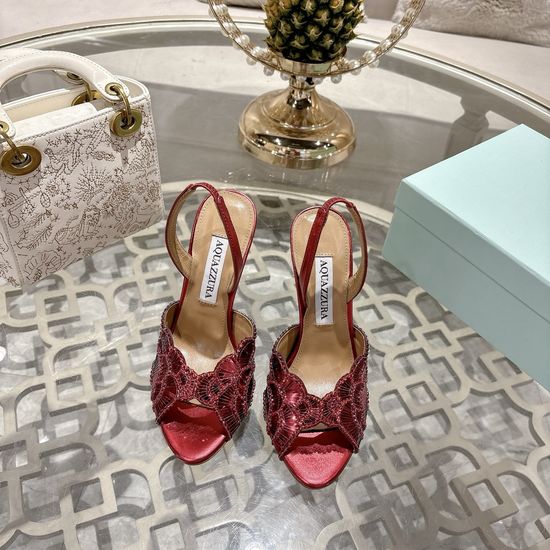 Aquazzura Handmade High-heeled Slippers with Pineapple Design