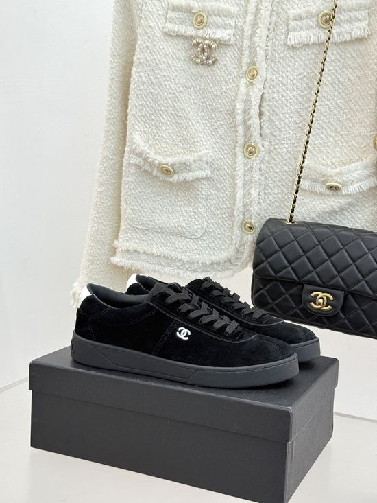 Chanel Retro Suede Leather Stitching Casual Training Sneakers