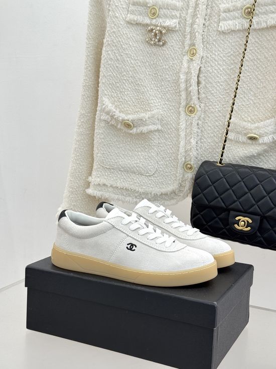 Chanel Retro Suede Leather Stitching Casual Training Sneakers
