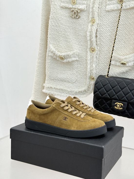 Chanel Retro Suede Leather Stitching Casual Training Sneakers