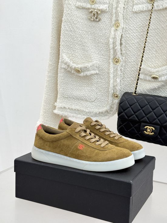 Chanel Retro Suede Leather Stitching Casual Training Sneakers