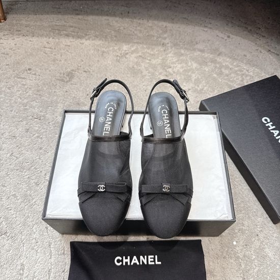 Chanel Mesh Bow Flat Slippers Lightweight Comfortable Casual Footwear