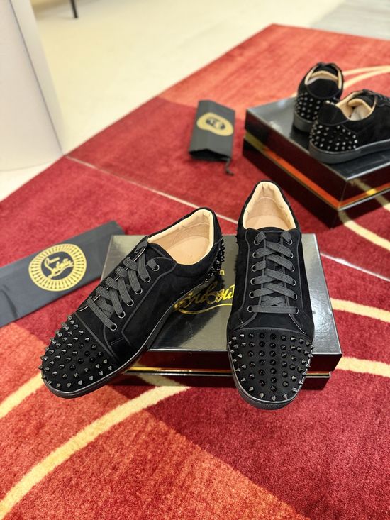 Christian Louboutine Premium Low Top Suede Embellished Sneakers