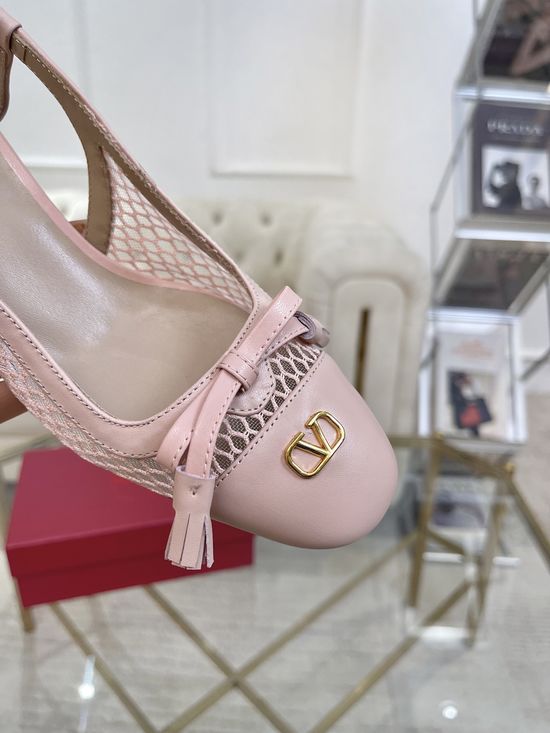 Valentino Bow Decor Leather High Heel Shoes Elegant Comfortable Classic