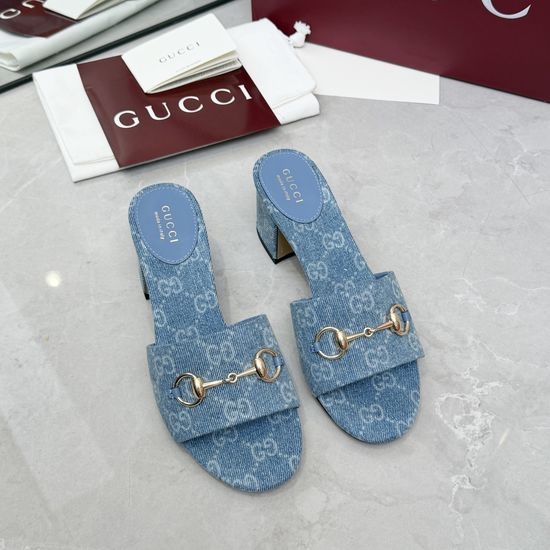 Gucci Classic Buckle Decor Leather Upper Comfort Slide Slippers
