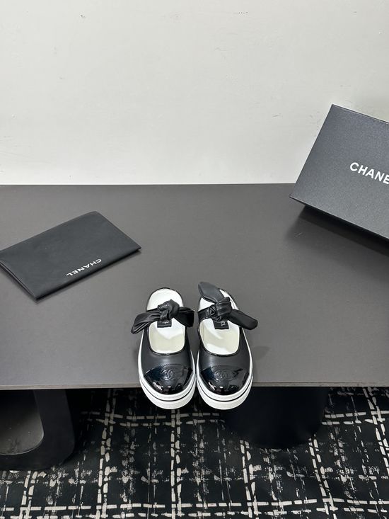 Chanel Denim Leather Comfortable Sandals Rubber Outsole