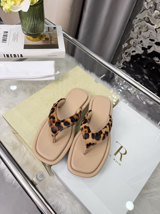 The Row Horse Hair Thong Flat Slide Shoes Soft Non-slip Durable