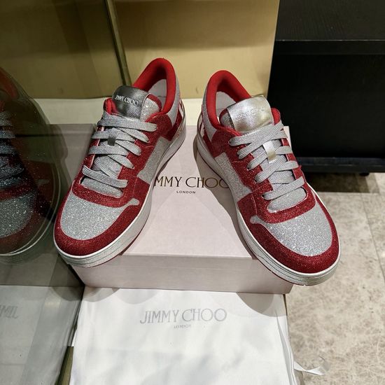 Jimmy Choo Sequin Casual Sneakers Comfortable Versatile Daily Footwear