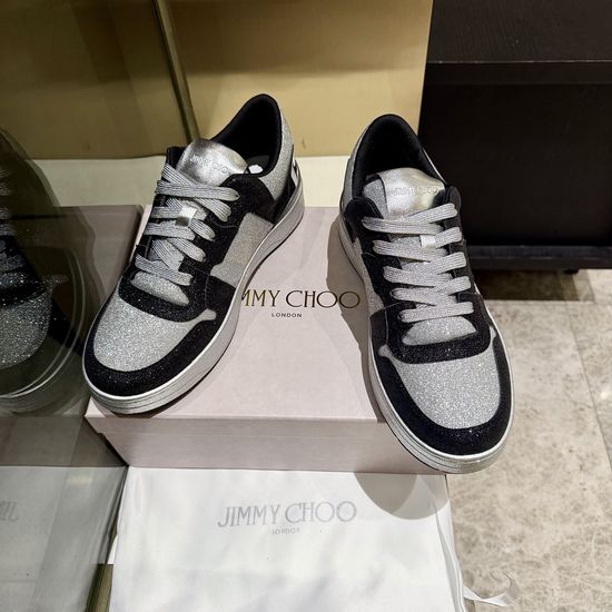 Jimmy Choo Sequin Casual Sneakers Comfortable Versatile Daily Footwear